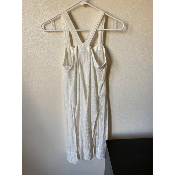 By Anthropologie Women's White Semi Sheer Tunic Tank Size XSP Slit Top - Picture 4 of 9